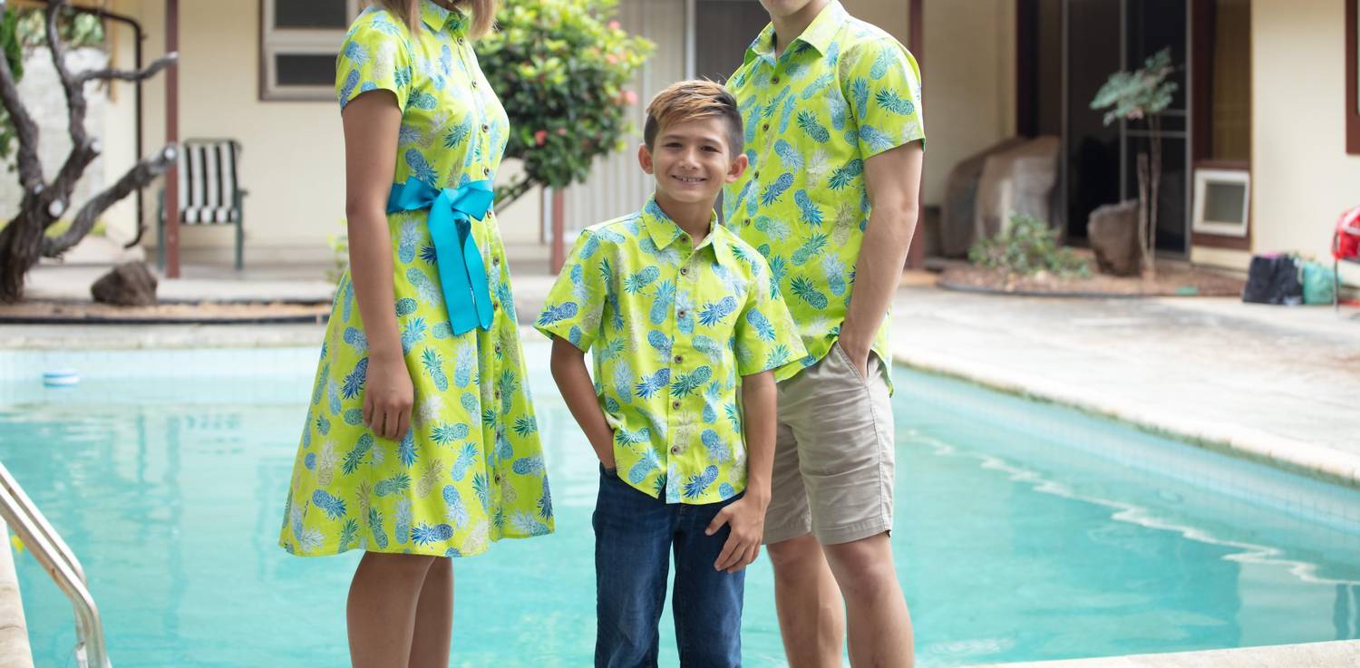 Coradorables - Boys Pineapples S/s "kalani" Aloha Shirt