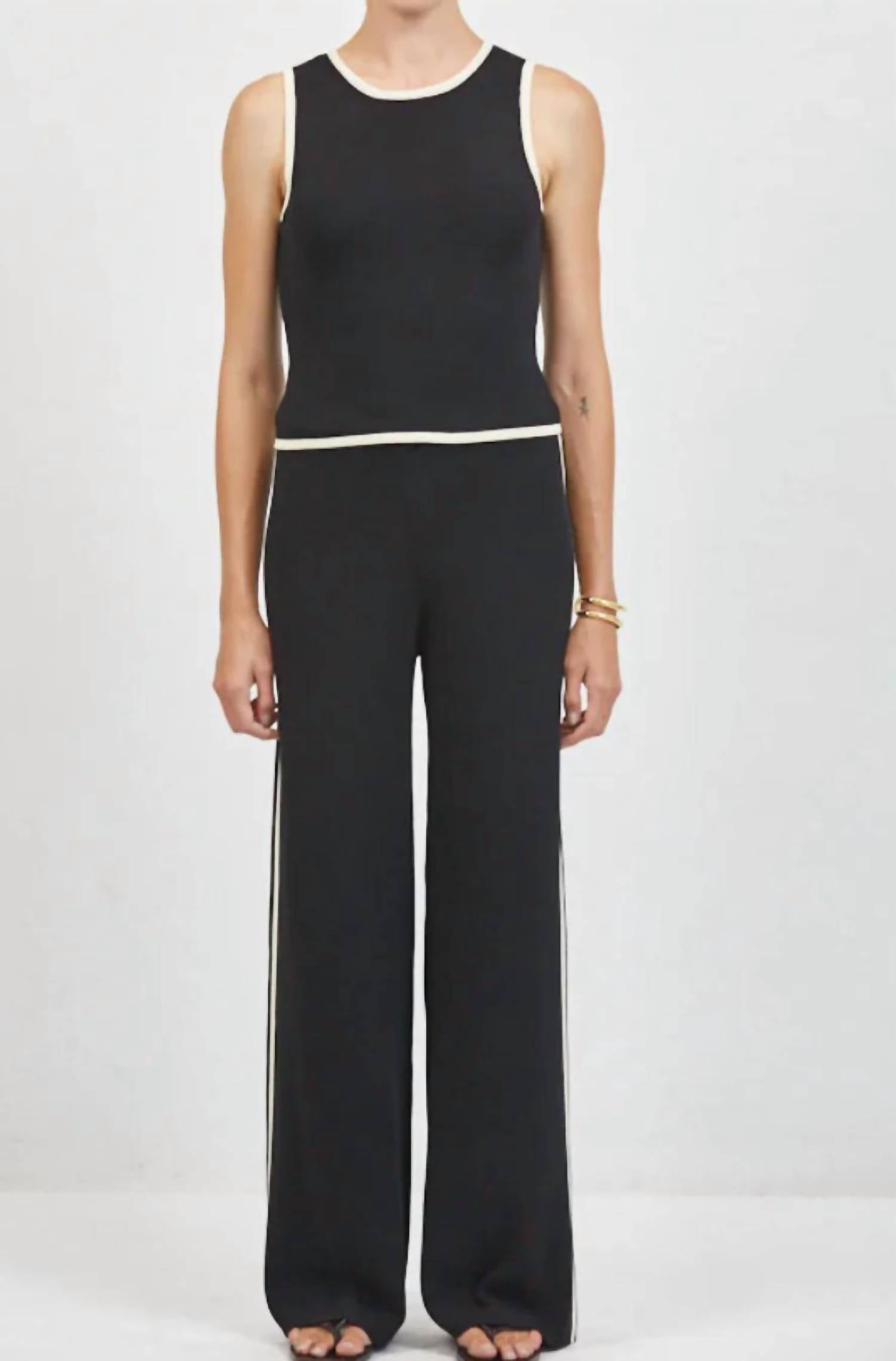 A.Ren - Simone Contrast Piping Pants