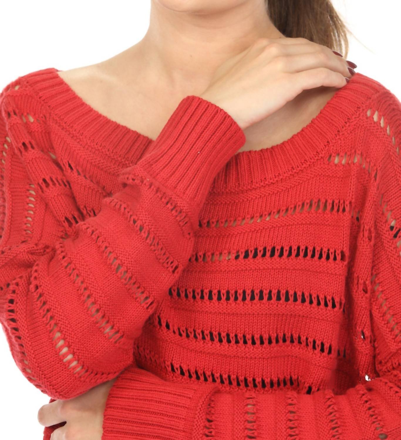 Planet By Lauren G. - Loomed Boatneck Sweater