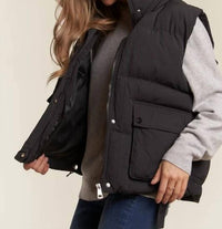 Adora - Front Zip Up Puffed Utility Vest