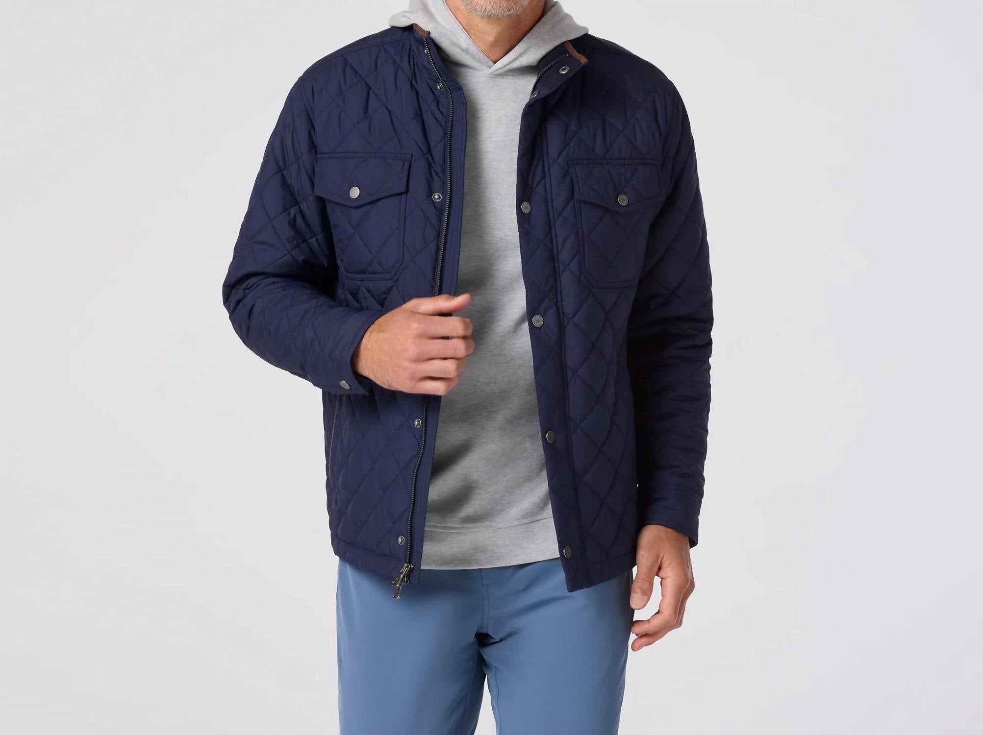 Mizzen + Main Brentwood Quilted Jacket in navy - men's jacket