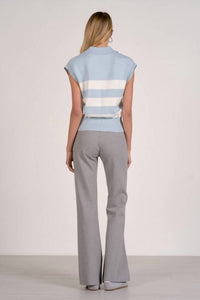ELAN Porter Stripe Sweater Vest in blue - women's sweater - alternate view