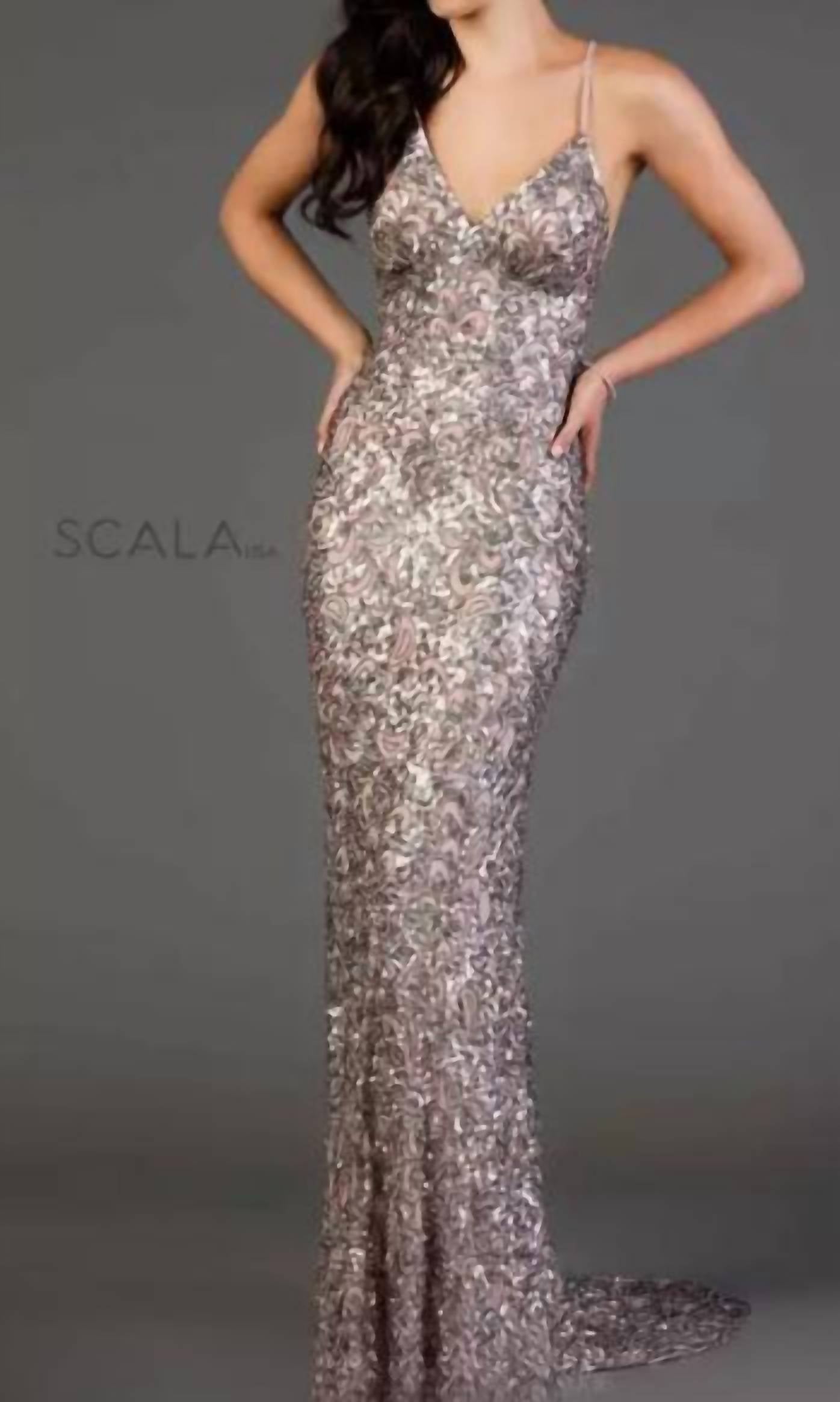 Scala - 2 Tone Cami with Sequins and Beads Dress