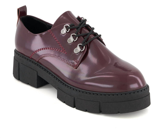 Andrea - Women's Chunky Sole Patent Oxfords