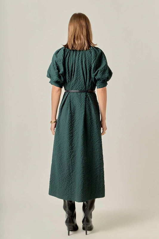 English Factory - Textured Midi Shirt Dress