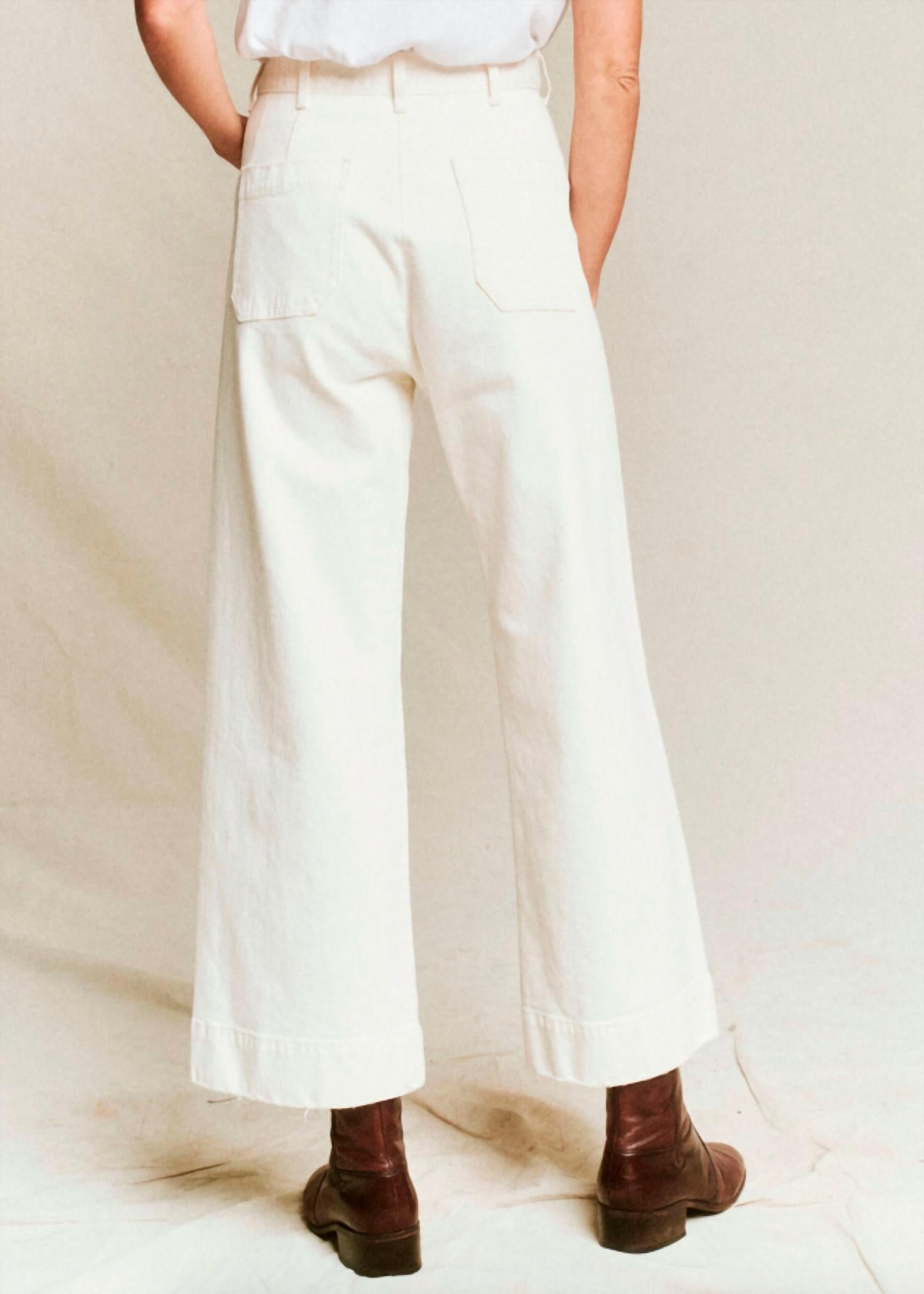 THE GREAT. Seafair Wide Leg Jeans in vintage stone - women's jeans - alternate view