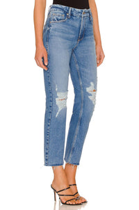 Good American - Good Icon Crop With Festival Rips Jeans
