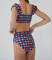 Hutch - Marin Smocked Puff Sleeve Bikini Top