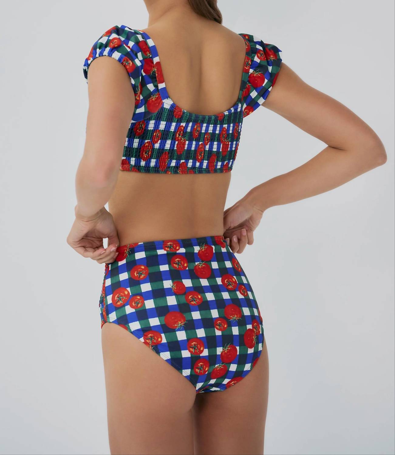 Hutch - Marin Smocked Puff Sleeve Bikini Top