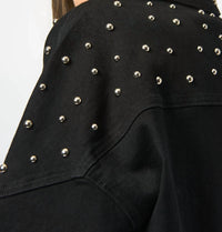 Joseph Ribkoff - Studded Stretch Denim V-neck Jacket