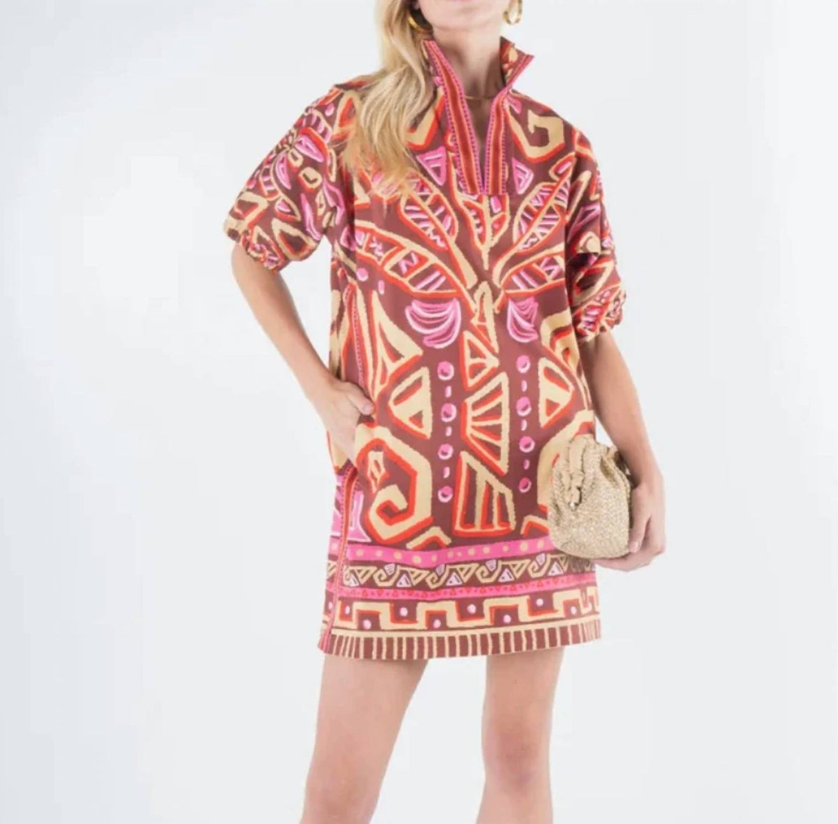 Emily Mccarthy - Tribal Palm Poppy Dress