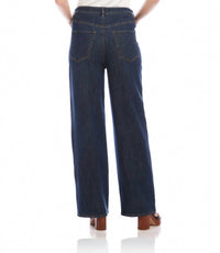 Karen Kane Drawstring Wide-leg Pants in denim - women's pants - alternate view