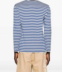 Cdg Play - Striped Heart Patch T-shirt