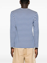 Cdg Play - Striped Heart Patch T-shirt