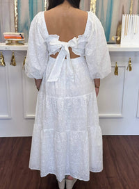 Karlie - Eyelit Bow Back Maxi Dress