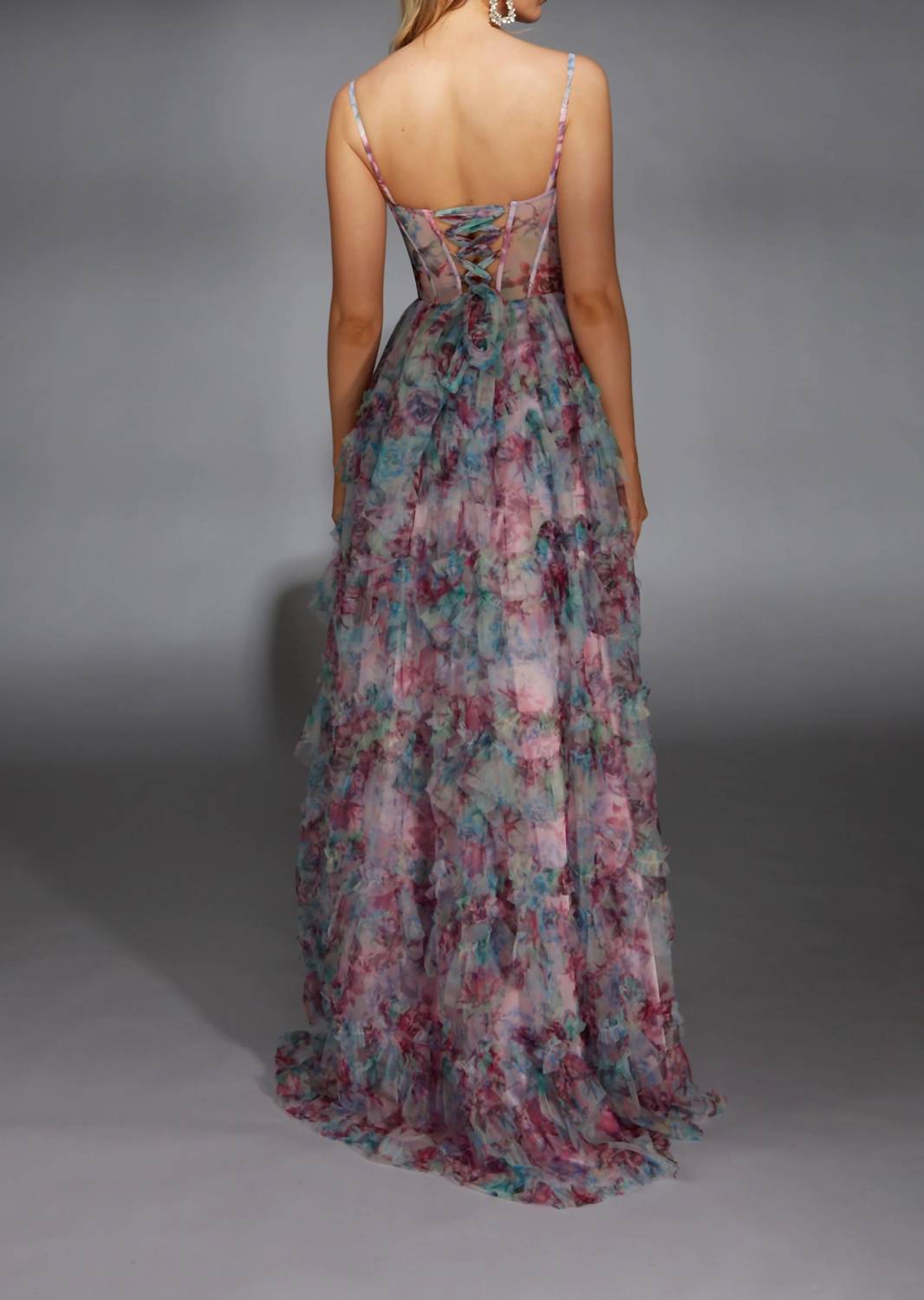 Alyce Paris - Long V-neckline Corset A-line Dress