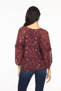 Gredana Ruffle Chiffon Blouse