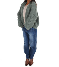Dreamers - Chunky Cable Knit Open Cardigan