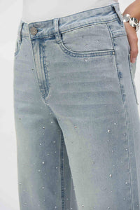 Joseph Ribkoff - Coralie Classic Wide Leg Stretch Jeans With Crystals