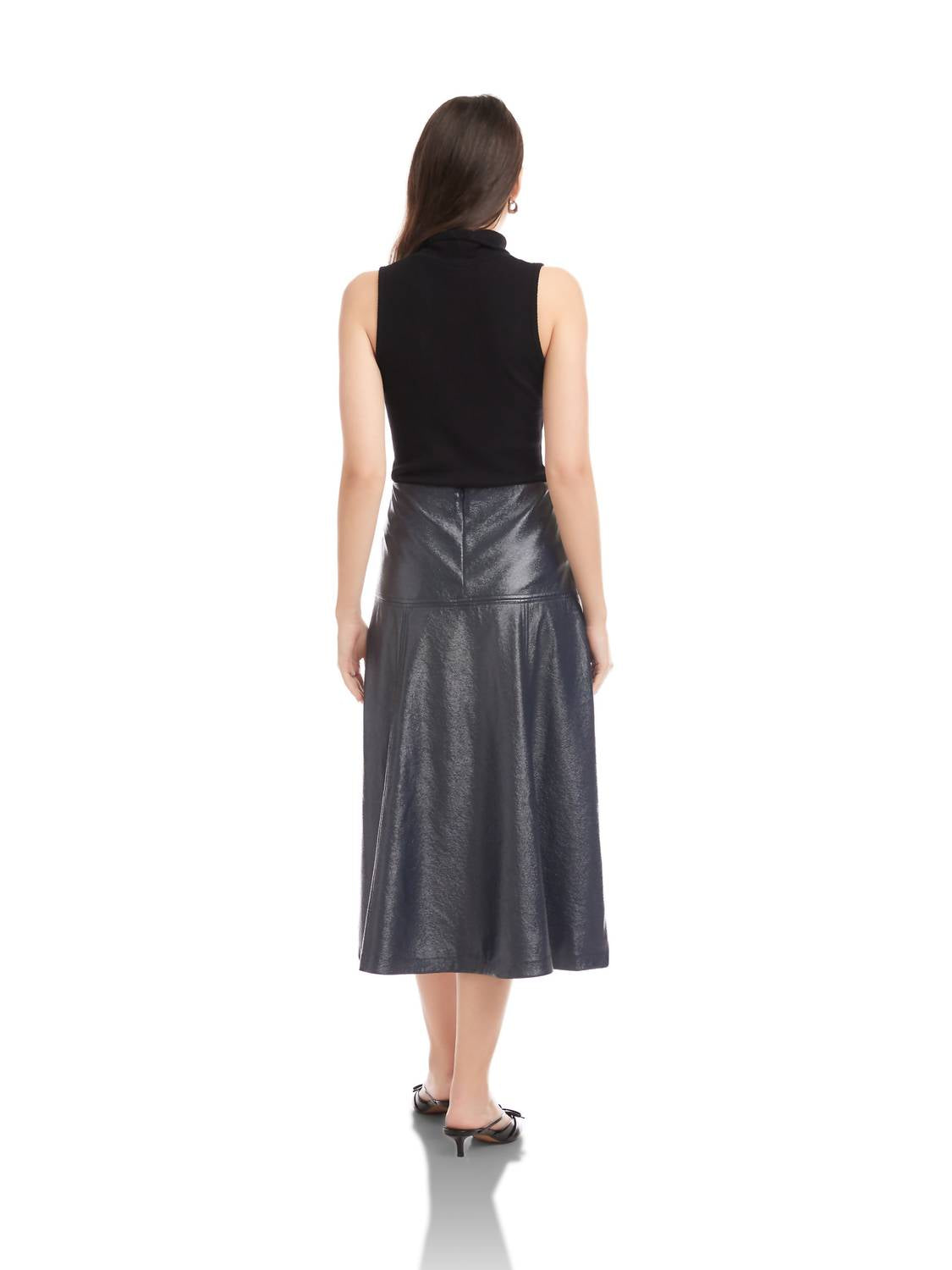 Fifteen Twenty - Bronwyn Faux Patent Leather Midi Skirt