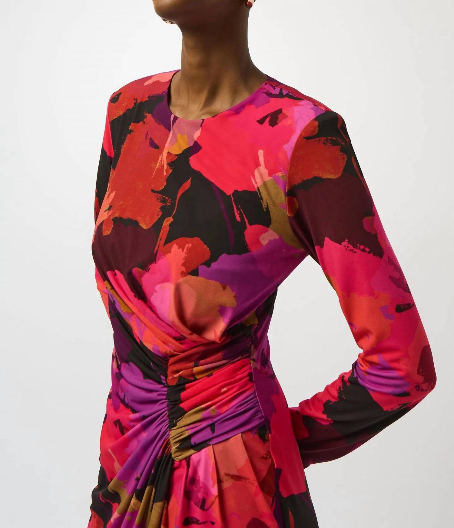 Joseph Ribkoff - SILKY KNIT FLORAL PRINT SHEATH DRESS