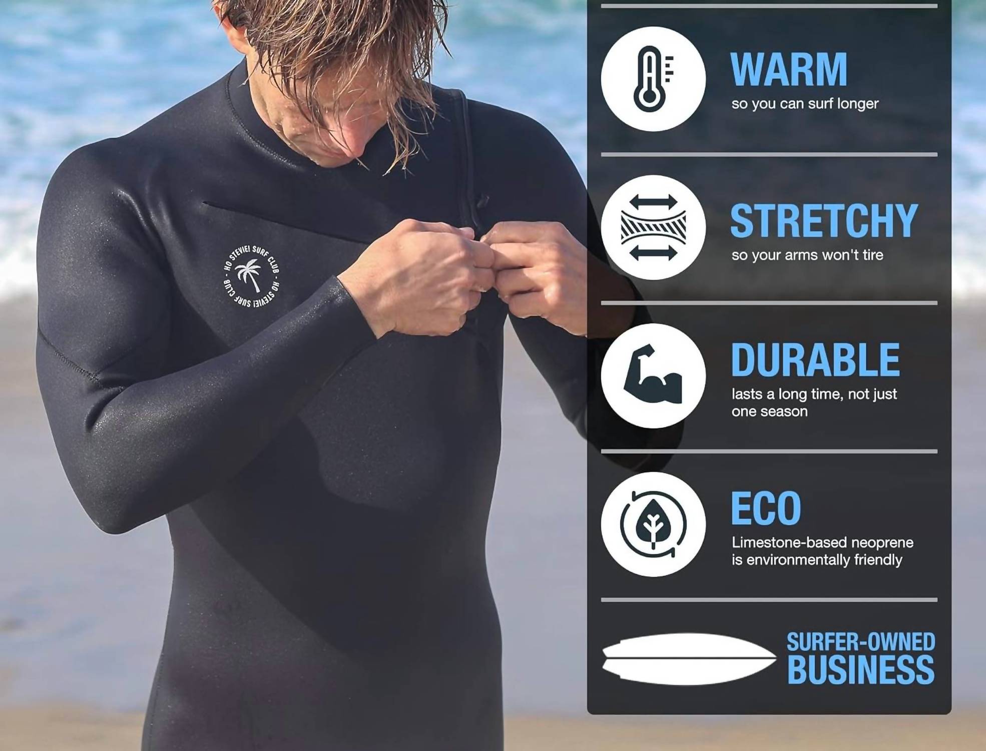 Ho Stevie - O’neill Epic 4/3mm Back Zip Full Wetsuit