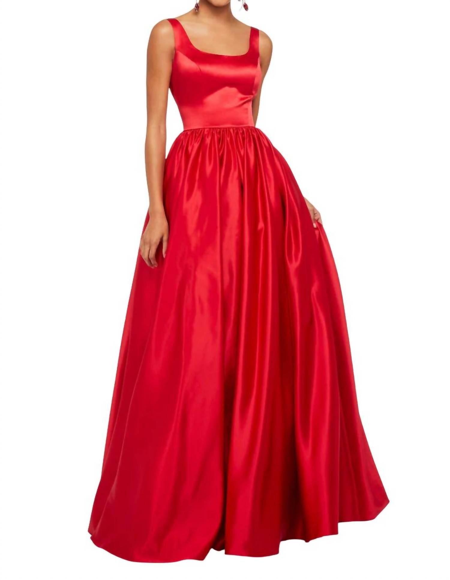 Sherri Hill - Satin Low Back Prom Dress