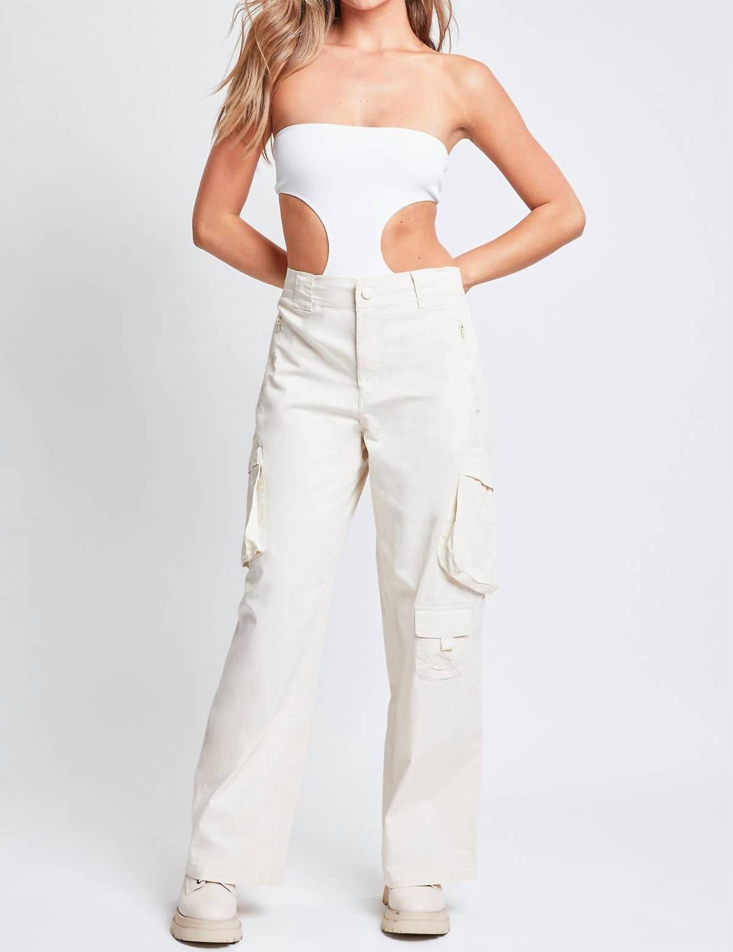 Ymi - High Rise Cargo Jeans