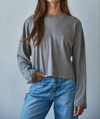 By Together Trish Perfect Long Sleeve Top in gray - women's long sleeve top