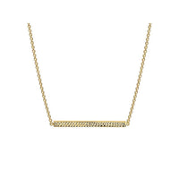 Gold & Honey - Women's Diamond Cut Bar Necklace