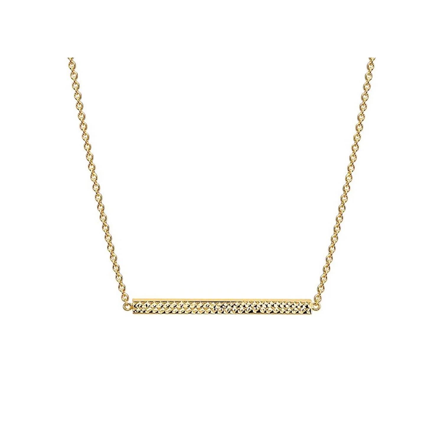 Gold & Honey - Women's Diamond Cut Bar Necklace