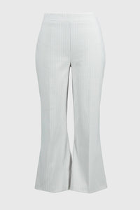 Joseph Ribkoff Geometric Jacquard Flared Pull-on Pants in grey white - women's pants - view 5
