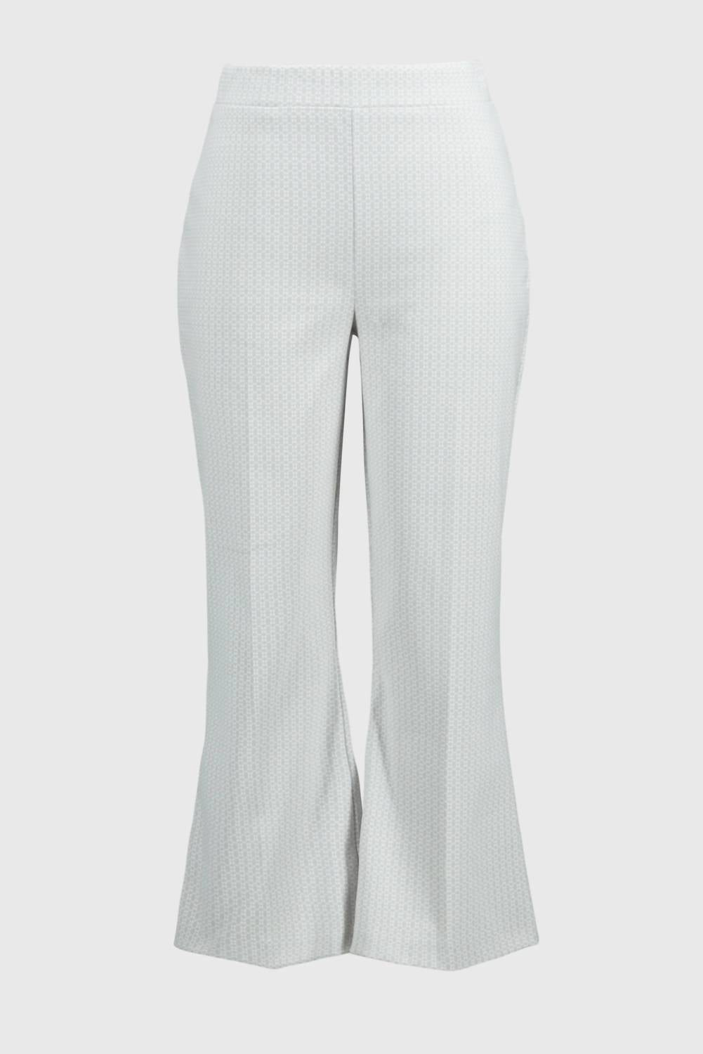Joseph Ribkoff Geometric Jacquard Flared Pull-on Pants in grey white - women's pants - view 5