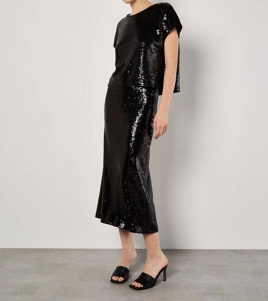 Apricot - Sequin Bias Cut Midi Skirt