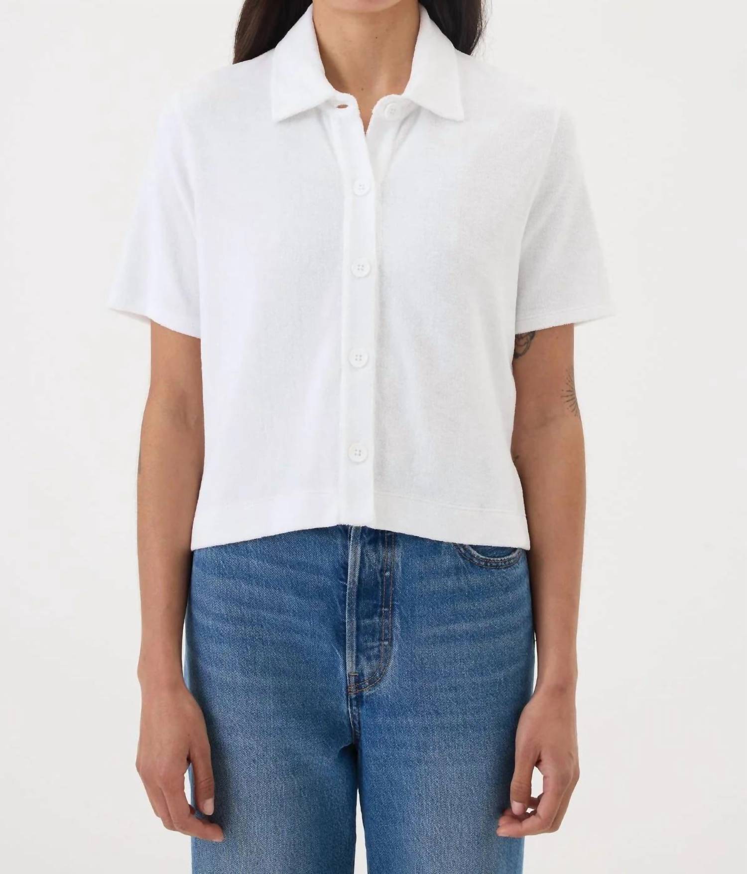 Goldie Lewinter - Luxe Life Short Sleeve Button Down Shirt