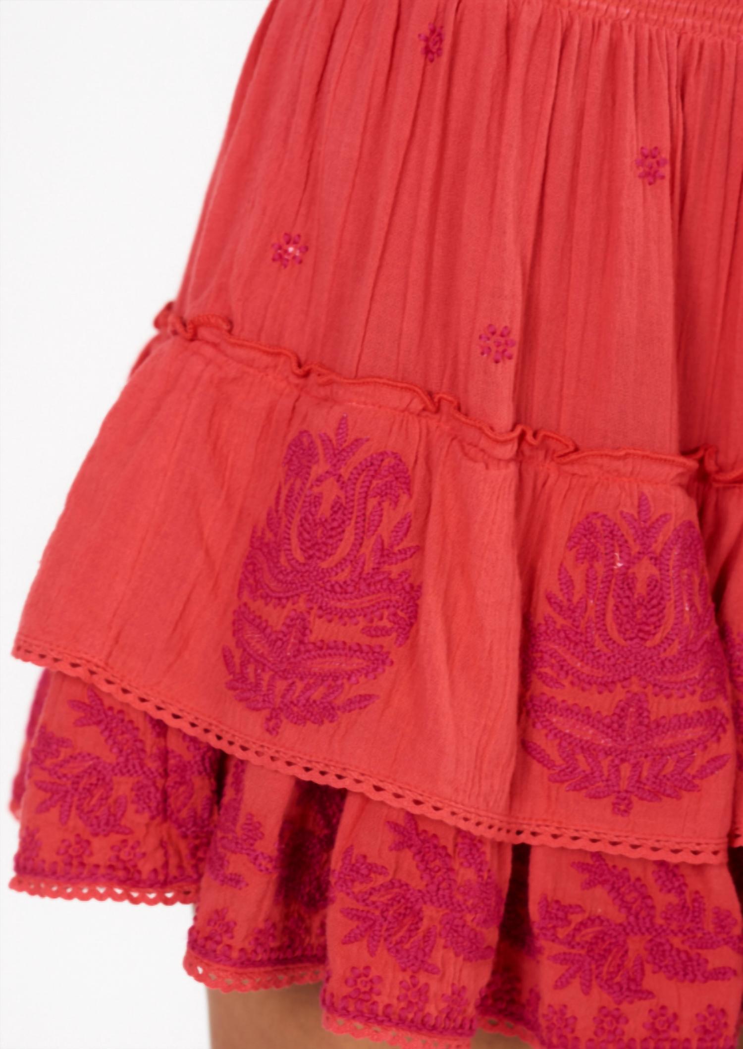 M.A.B.E. - Mina Embroidered Mini Skirt