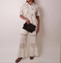 Miss Me - Cropped Sleeve Crochet Top