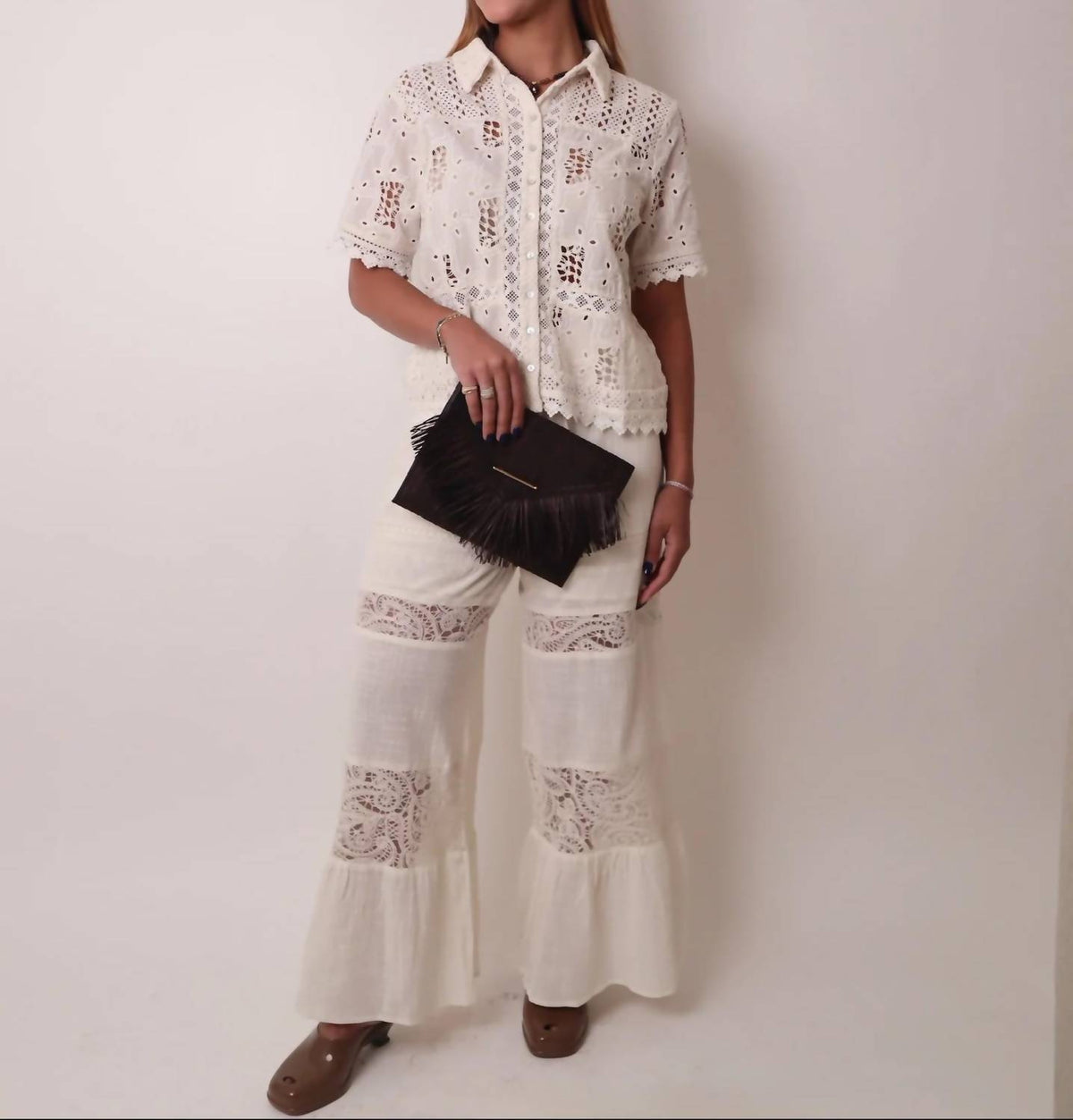 Miss Me - Cropped Sleeve Crochet Top