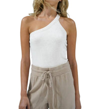 Lna - Detra One Shoulder Rib Tank Top