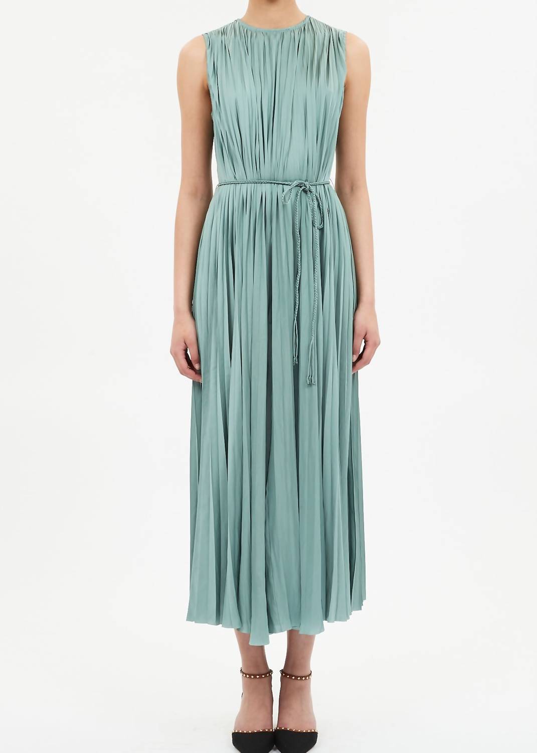 Ulla Johnson Fianna Pleated Midi Dress in sea glass - women's dress