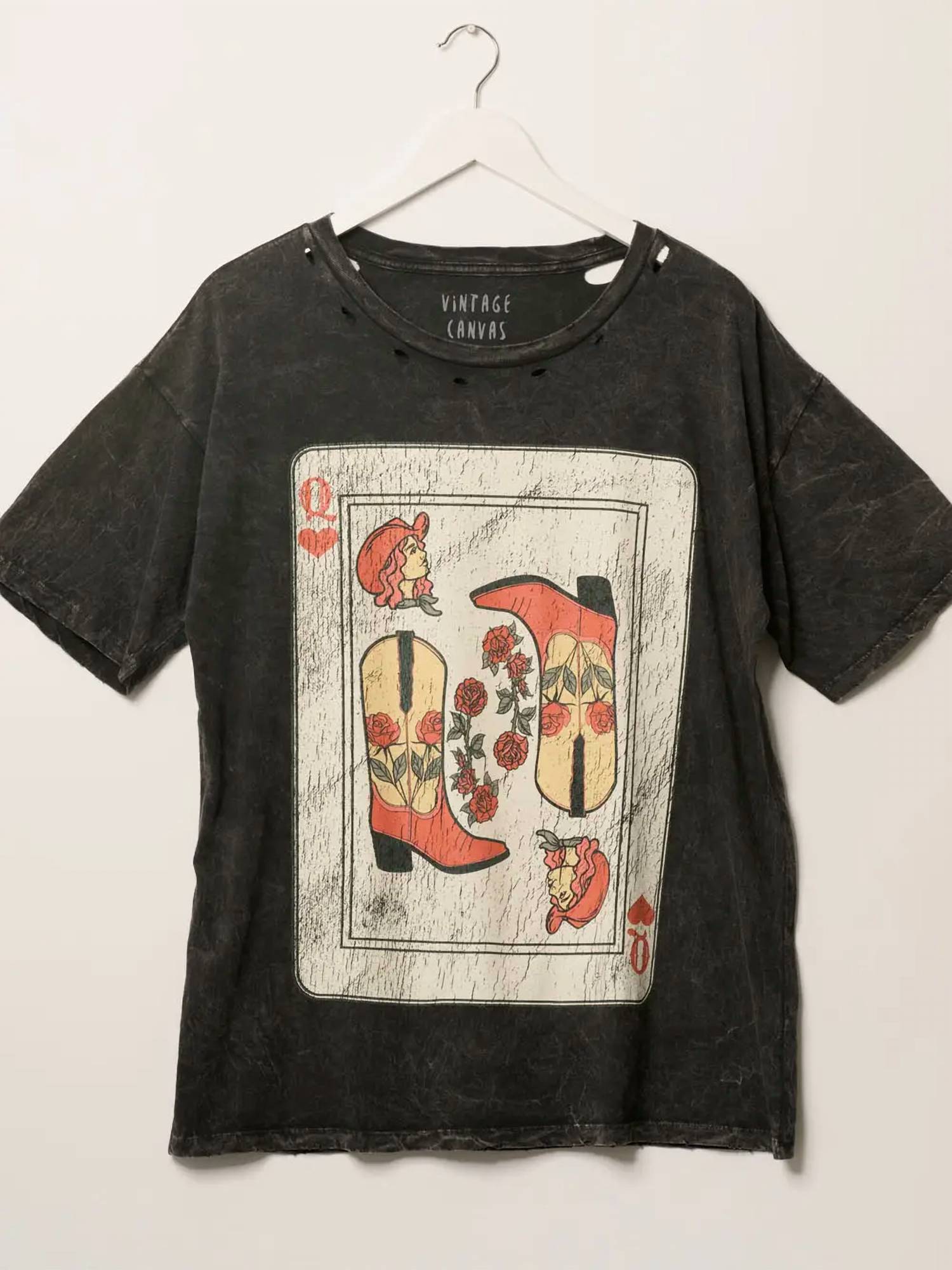Promesa - Women's Queen Cowgirl Card Short Sleeve Western Graphic Print Tee