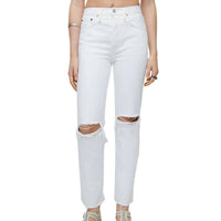 Re/Done - High Rise Stove Pipe Jeans