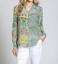 Apny - Button-up Vibrant Blouse