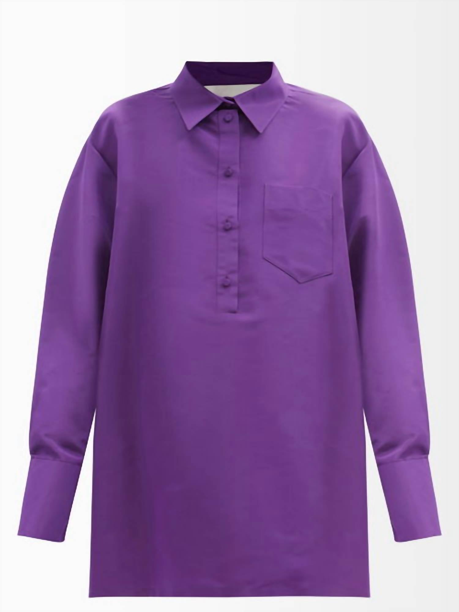 Valentino - Oversized Silk Faille Shirt Dress
