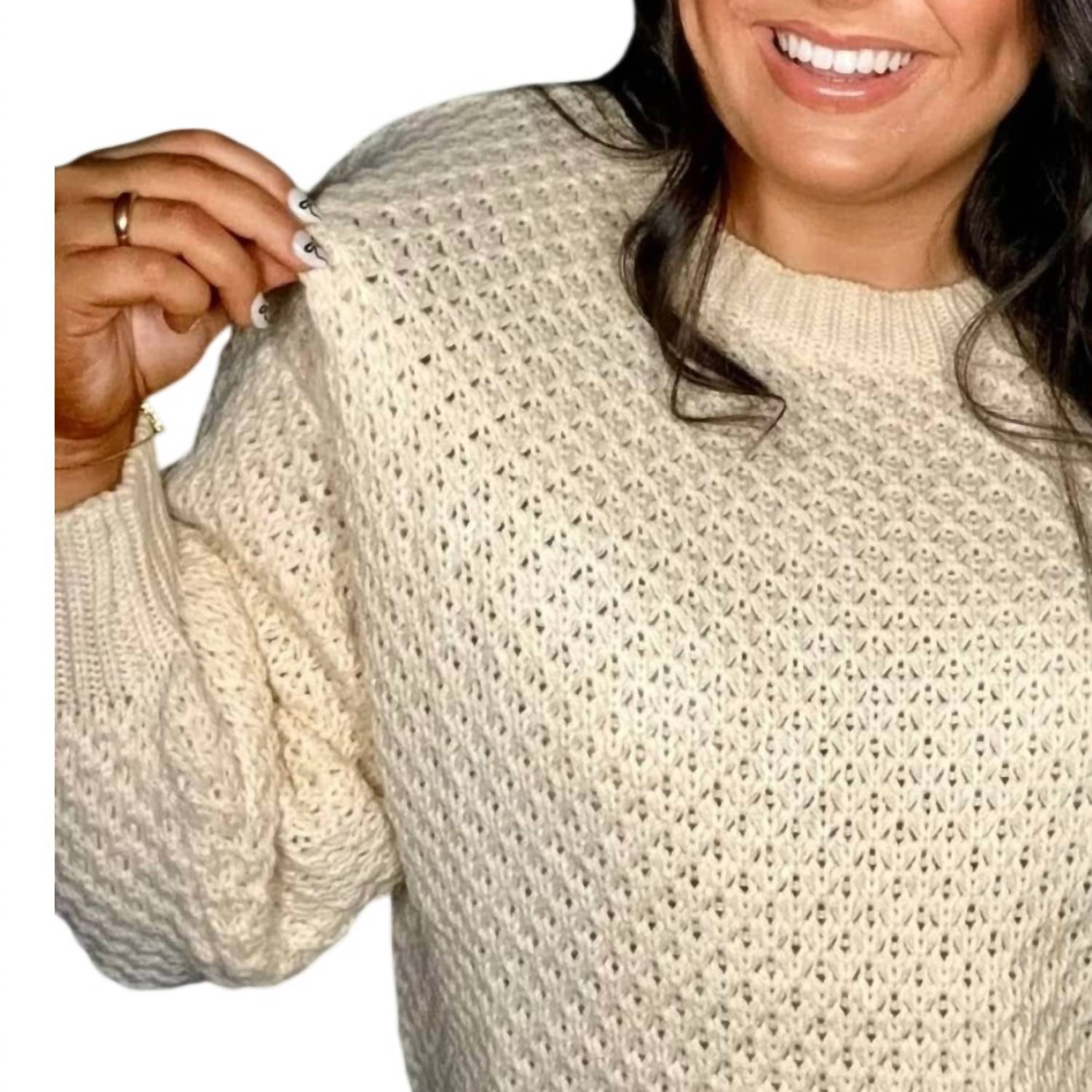 Vine & Love - Women's Waffle Knit Sweater