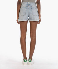 Kut From The Kloth - High Rise Roll-cuff Denim Shorts