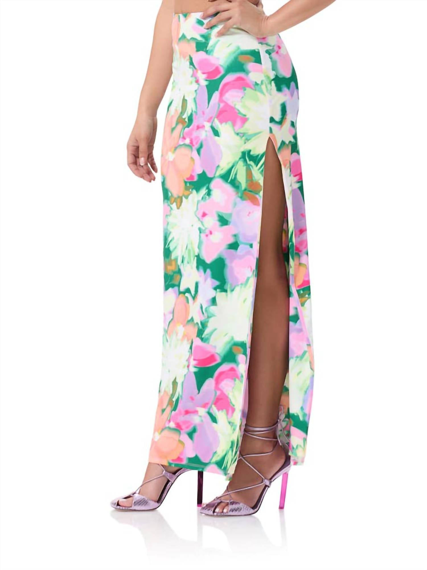 Afrm - Ryleigh Hi Waist Maxi Side Slit Skirt