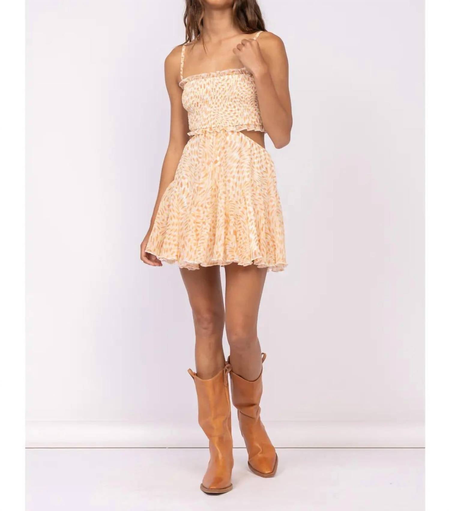 Sky To Moon - Boho Ruffle Trim Mini Dress