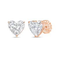 Diana M Jewels - Women's Heart Lab-grown Diamond Stud Earrings (3.00 Tcw) - Signature