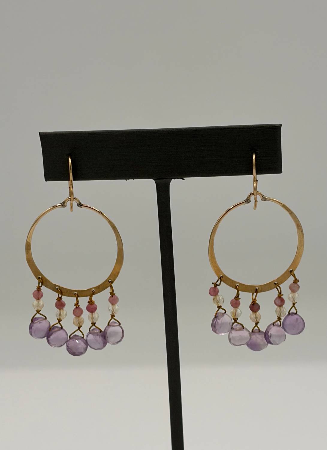 Blue Copper - Women's Quartz With Opal & Tourmaline Earrings